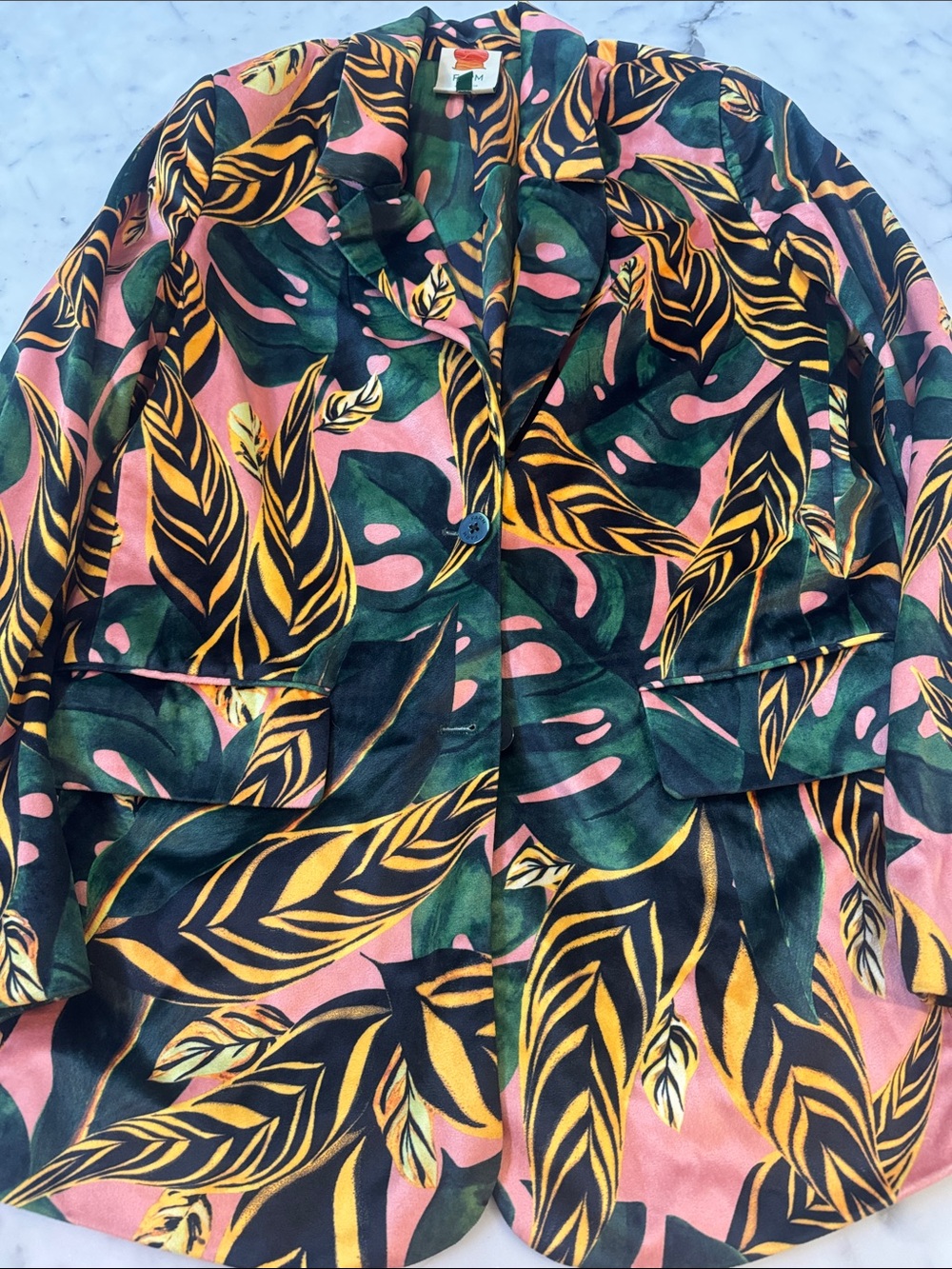 Farm Rio Tropical Velour Blazer